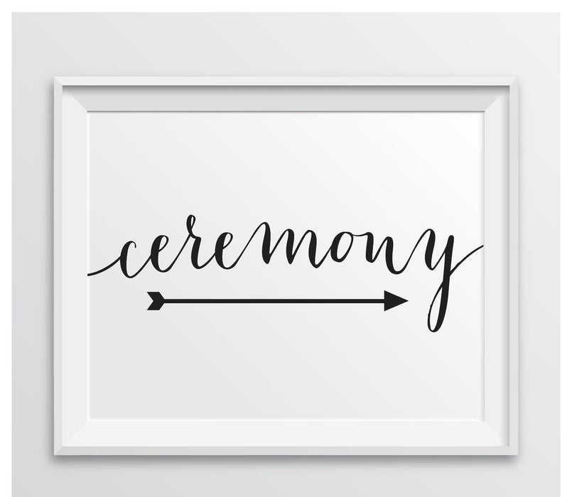 Formal Black Wedding Party Directional Signs, Double-Sided Big Arrow-Set of 1-Andaz Press-Ceremony-