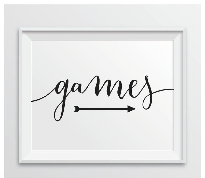 Formal Black Wedding Party Directional Signs, Double-Sided Big Arrow-Set of 1-Andaz Press-Games!-