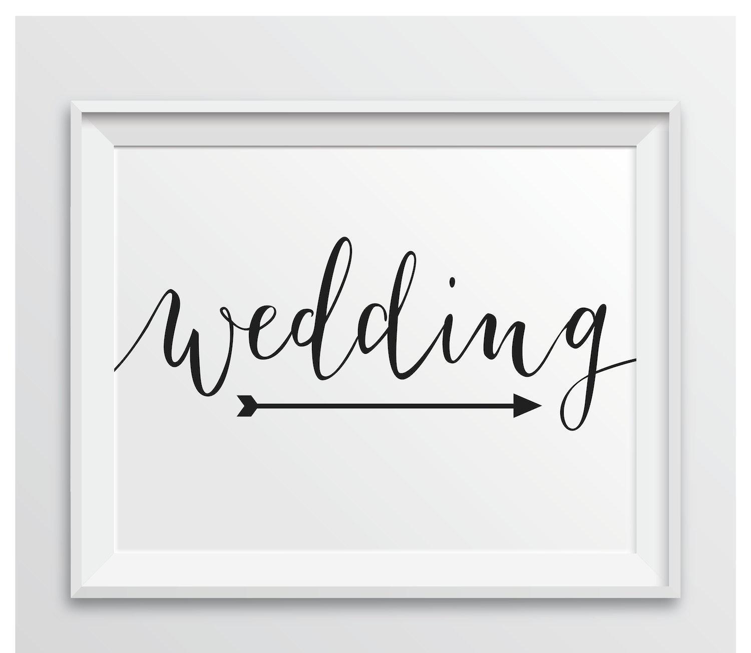 Formal Black Wedding Party Directional Signs, Double-Sided Big Arrow-Set of 1-Andaz Press-Wedding-