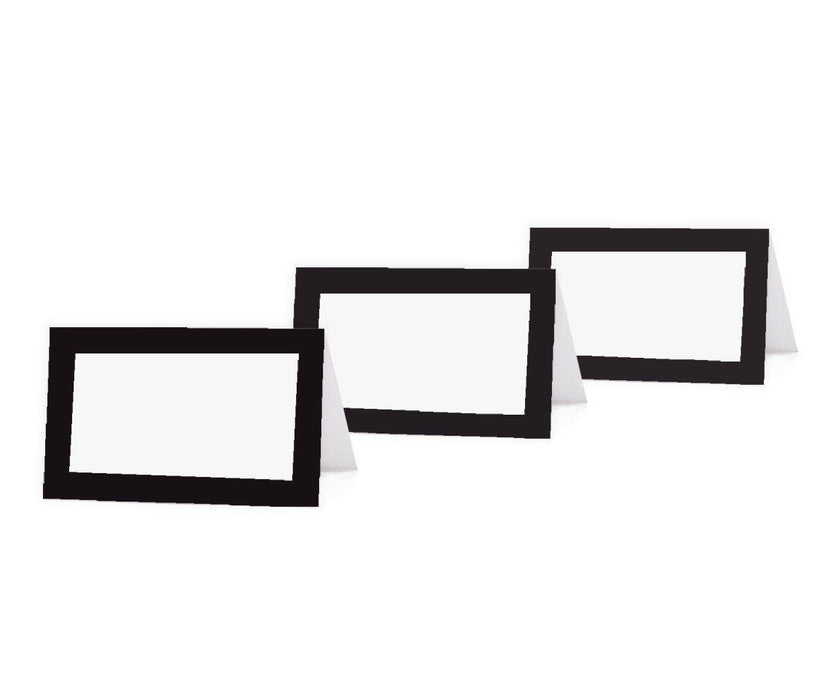 Formal Black & White Table Tent Place Cards-Set of 20-Andaz Press-Blank-
