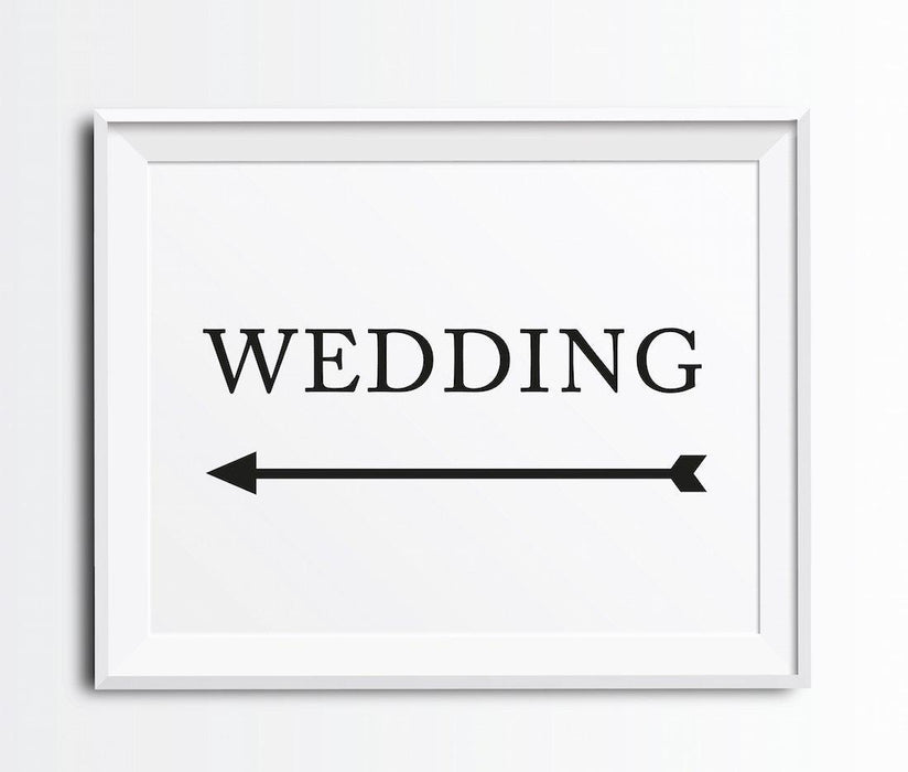 Formal Black & White Wedding Party Directional Signs, Double-Sided Big Arrow-Set of 1-Andaz Press-Restrooms-