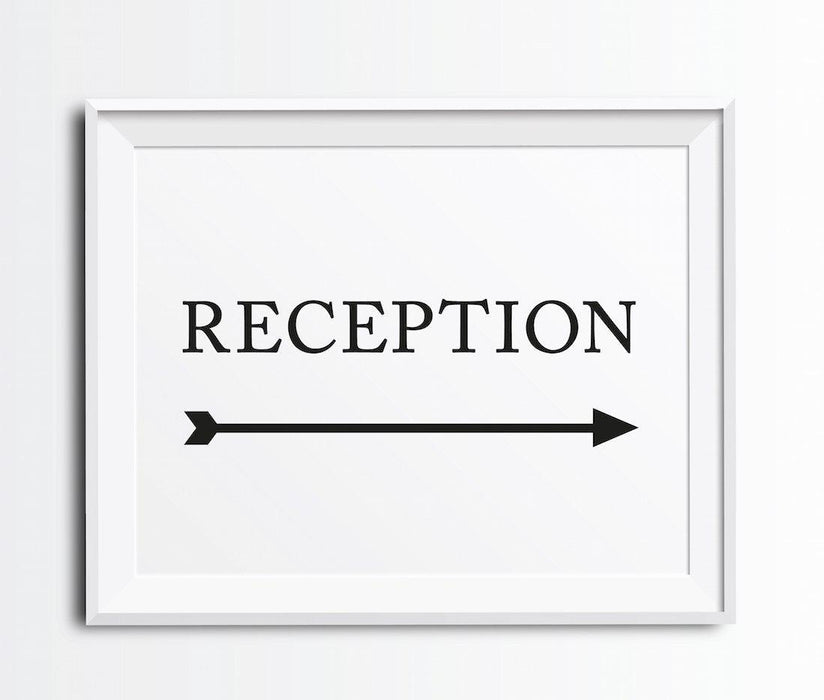 Formal Black & White Wedding Party Directional Signs, Double-Sided Big Arrow-Set of 1-Andaz Press-Restrooms-