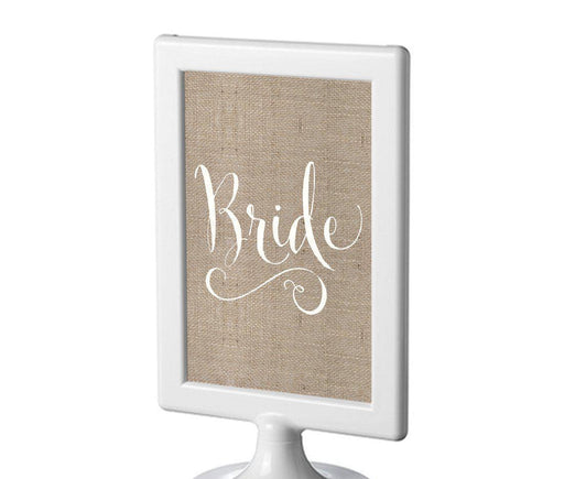Framed Burlap Wedding Party Signs-Set of 1-Andaz Press-Mr. & Mrs.-