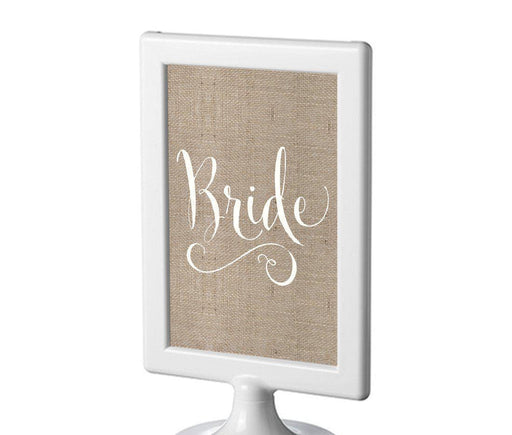 Framed Burlap Wedding Party Signs-Set of 1-Andaz Press-Bride-