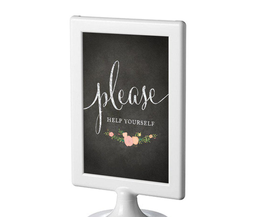 Framed Chalkboard & Floral Roses Wedding Party Signs-Set of 1-Andaz Press-Mr. & Mrs.-