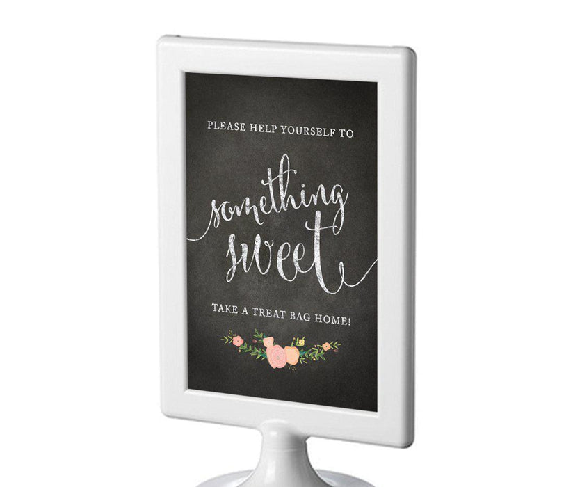 Framed Chalkboard & Floral Roses Wedding Party Signs-Set of 1-Andaz Press-Mr. & Mrs.-