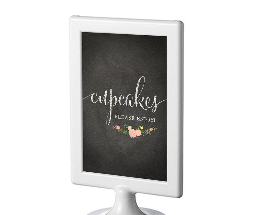Framed Chalkboard & Floral Roses Wedding Party Signs-Set of 1-Andaz Press-Mr. & Mrs.-