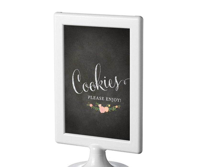 Framed Chalkboard & Floral Roses Wedding Party Signs-Set of 1-Andaz Press-Mr. & Mrs.-