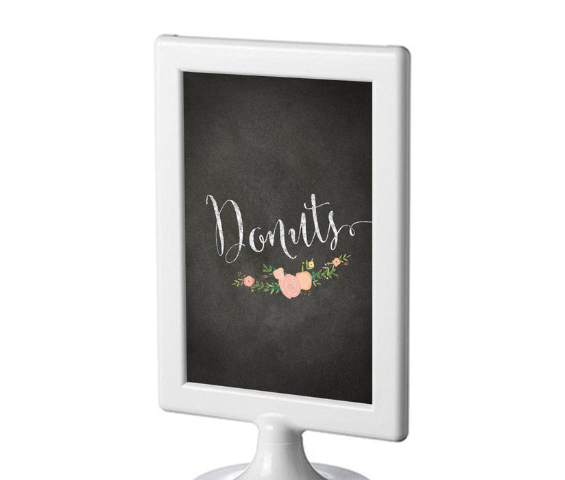 Framed Chalkboard & Floral Roses Wedding Party Signs-Set of 1-Andaz Press-Mr. & Mrs.-