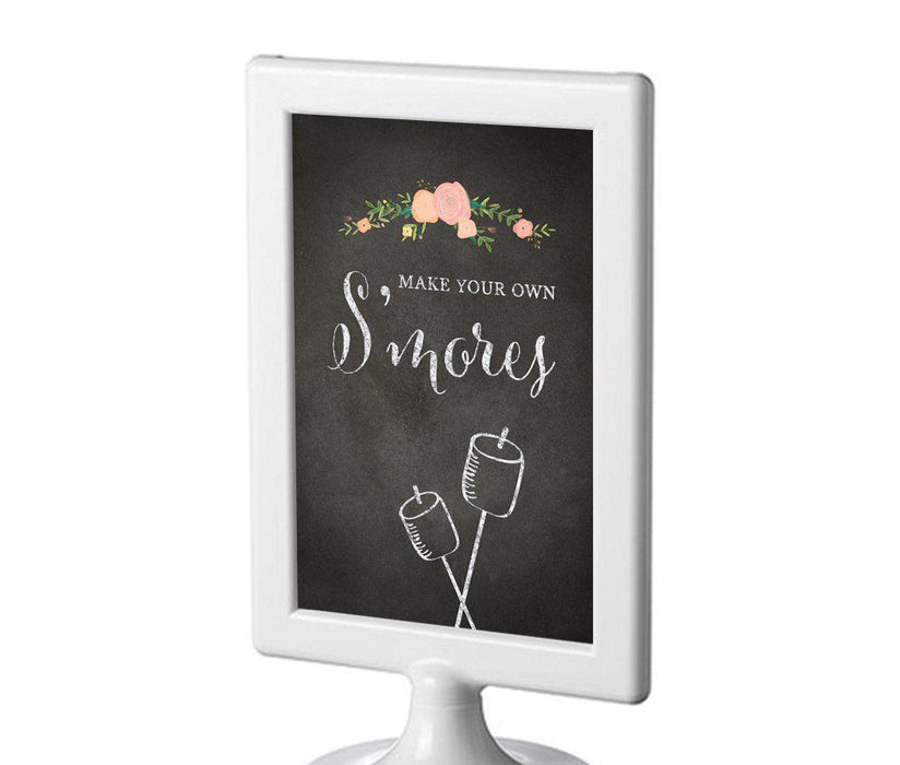 Framed Chalkboard & Floral Roses Wedding Party Signs-Set of 1-Andaz Press-Mr. & Mrs.-