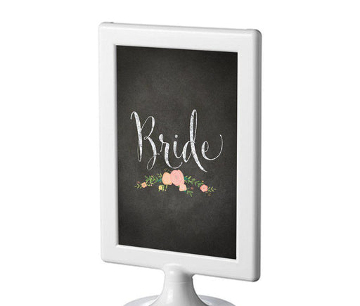 Framed Chalkboard & Floral Roses Wedding Party Signs-Set of 1-Andaz Press-Mr. & Mrs.-