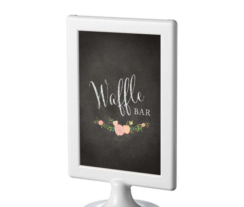Framed Chalkboard & Floral Roses Wedding Party Signs-Set of 1-Andaz Press-Mr. & Mrs.-