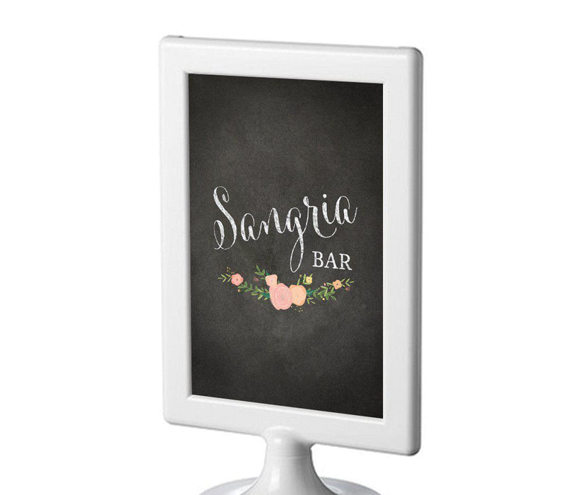 Framed Chalkboard & Floral Roses Wedding Party Signs-Set of 1-Andaz Press-Mr. & Mrs.-