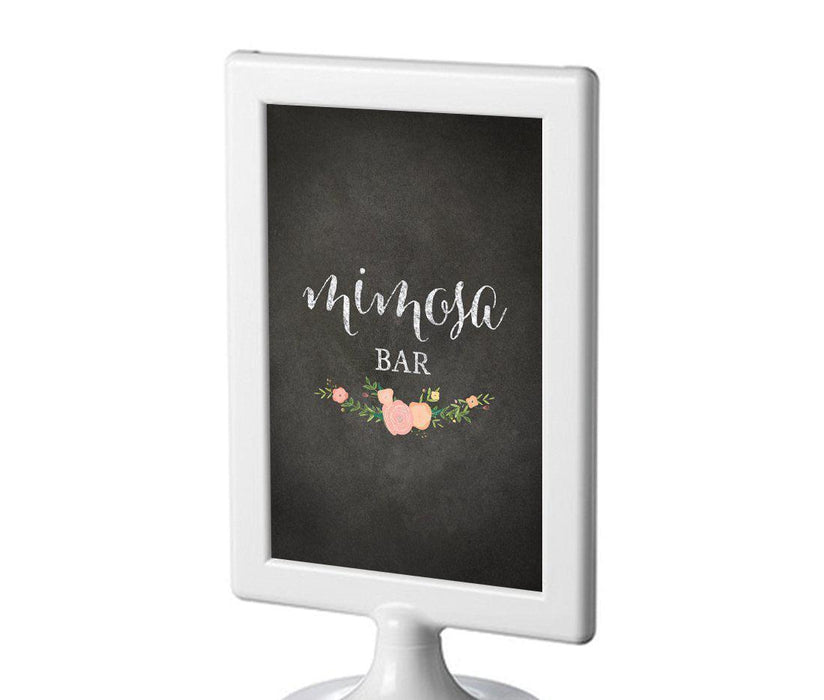 Framed Chalkboard & Floral Roses Wedding Party Signs-Set of 1-Andaz Press-Mr. & Mrs.-