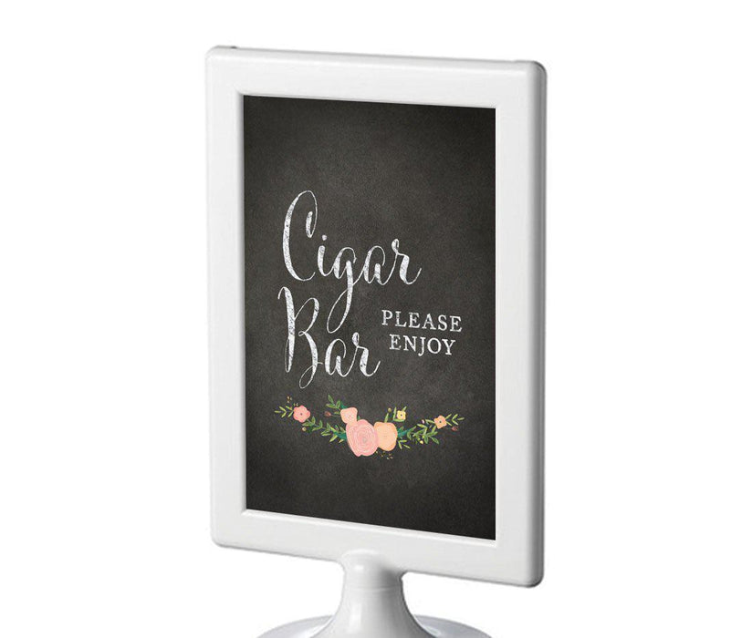 Framed Chalkboard & Floral Roses Wedding Party Signs-Set of 1-Andaz Press-Mr. & Mrs.-