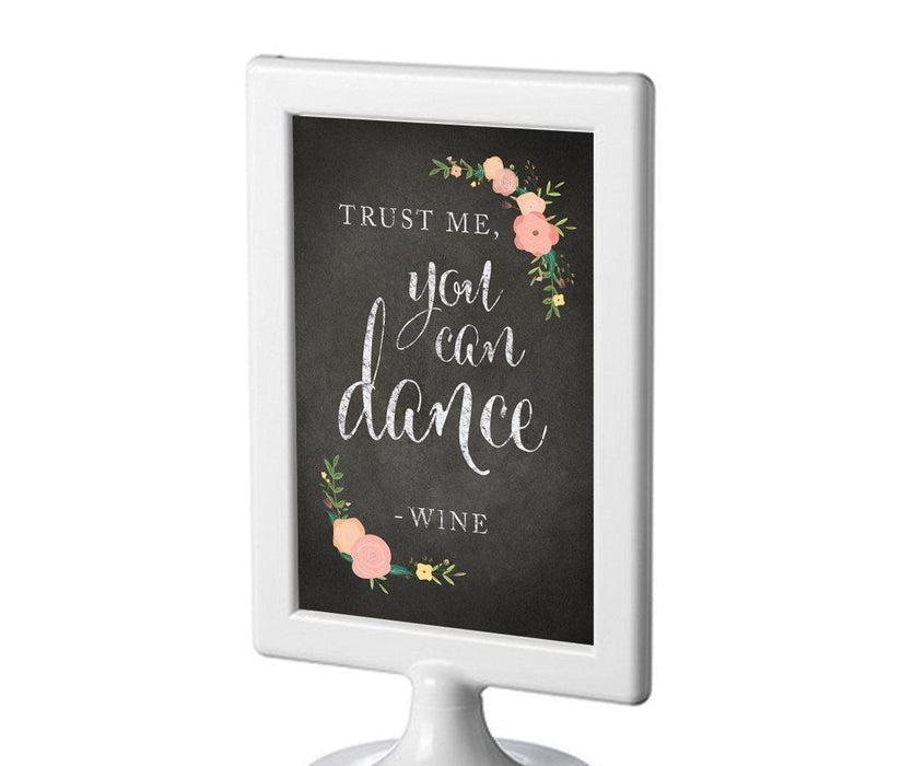 Framed Chalkboard & Floral Roses Wedding Party Signs-Set of 1-Andaz Press-Mr. & Mrs.-