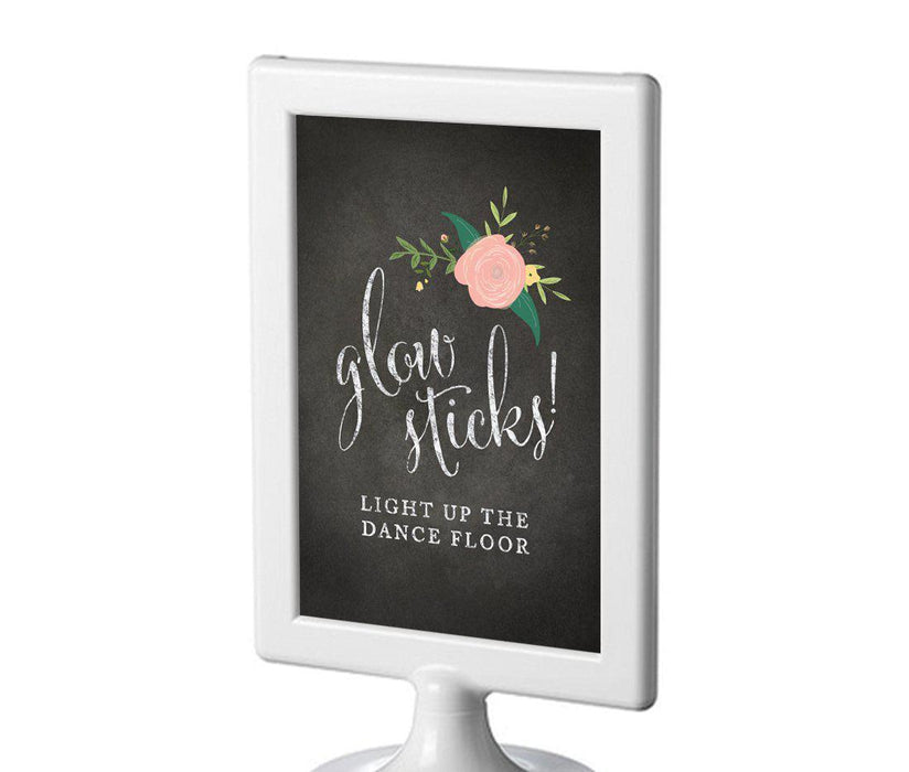 Framed Chalkboard & Floral Roses Wedding Party Signs-Set of 1-Andaz Press-Mr. & Mrs.-