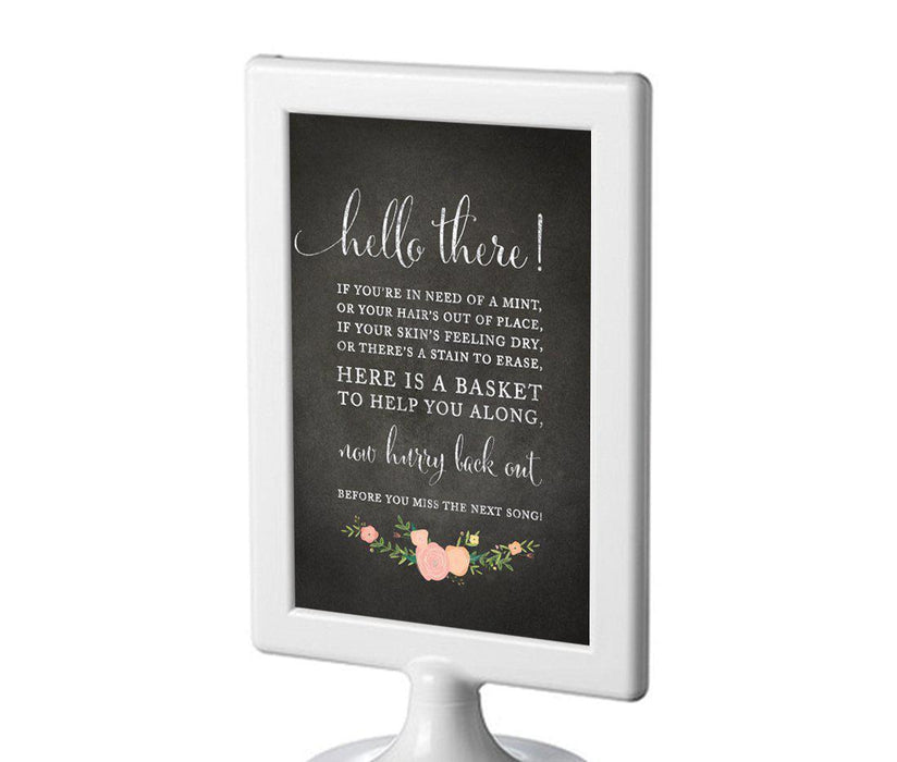 Framed Chalkboard & Floral Roses Wedding Party Signs-Set of 1-Andaz Press-Mr. & Mrs.-