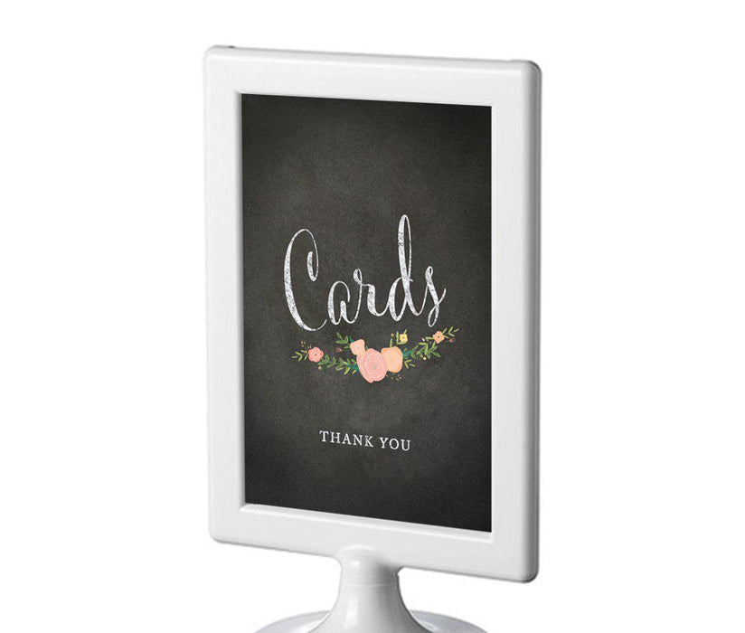 Framed Chalkboard & Floral Roses Wedding Party Signs-Set of 1-Andaz Press-Mr. & Mrs.-