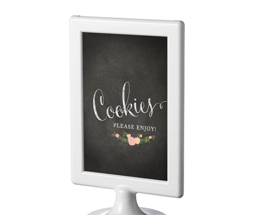 Framed Chalkboard & Floral Roses Wedding Party Signs-Set of 1-Andaz Press-Cookies-