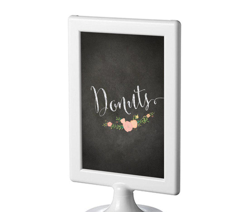 Framed Chalkboard & Floral Roses Wedding Party Signs-Set of 1-Andaz Press-Donuts-