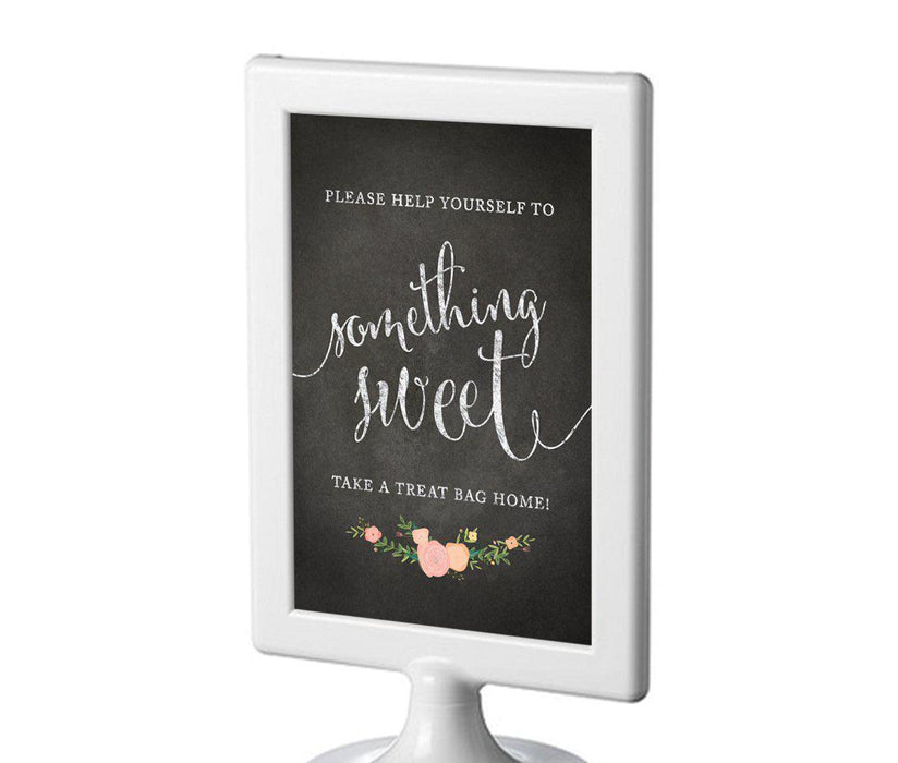 Framed Chalkboard & Floral Roses Wedding Party Signs-Set of 1-Andaz Press-Take A Treat Bag Home-