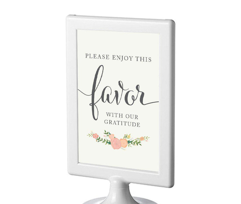 Framed Floral Roses Wedding Party Signs-Set of 1-Andaz Press-Mr. & Mrs.-