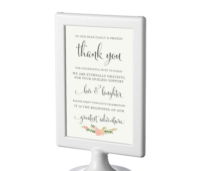 Framed Floral Roses Wedding Party Signs-Set of 1-Andaz Press-Mr. & Mrs.-