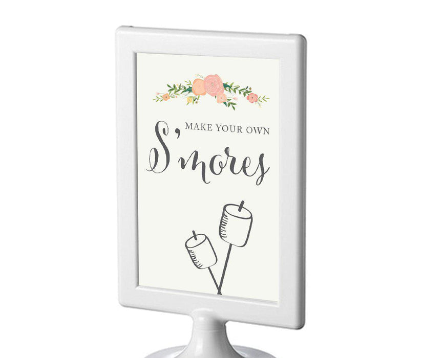 Framed Floral Roses Wedding Party Signs-Set of 1-Andaz Press-Mr. & Mrs.-