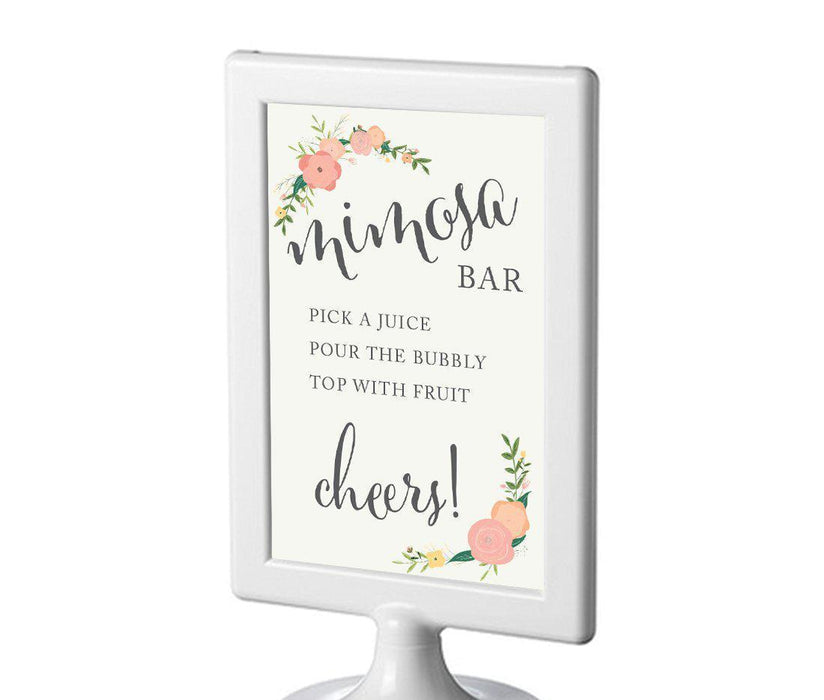 Framed Floral Roses Wedding Party Signs-Set of 1-Andaz Press-Mr. & Mrs.-