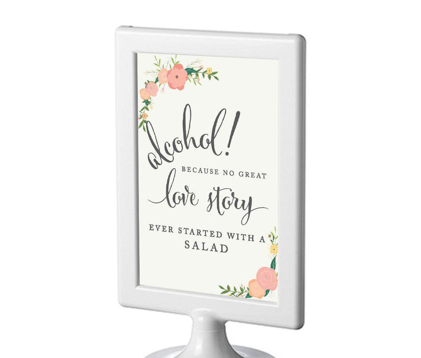 Framed Floral Roses Wedding Party Signs-Set of 1-Andaz Press-Mr. & Mrs.-