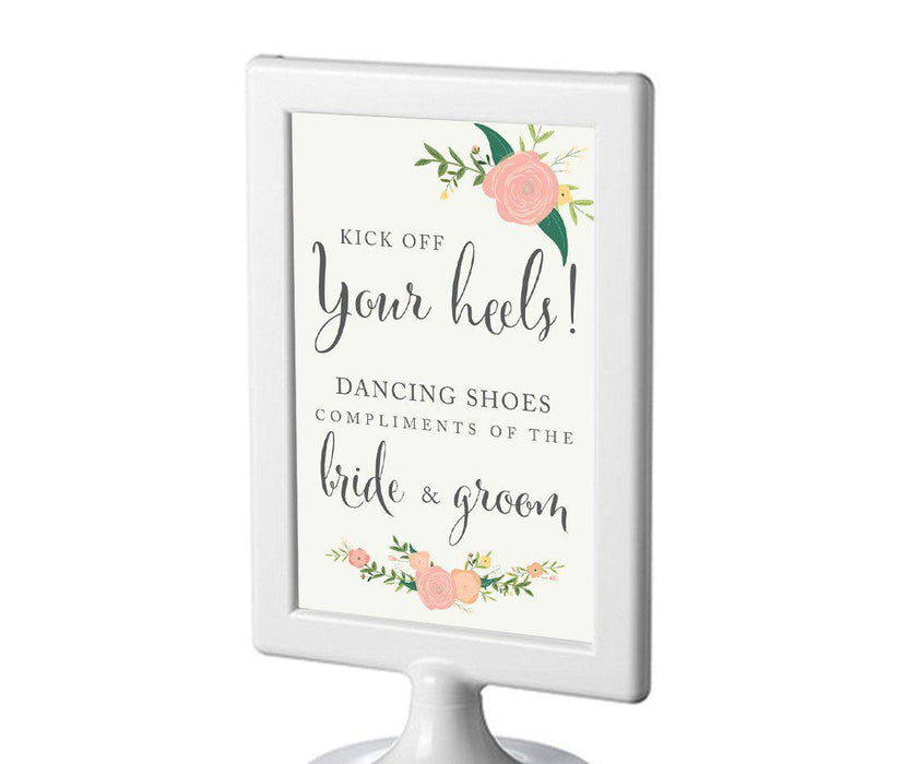 Framed Floral Roses Wedding Party Signs-Set of 1-Andaz Press-Mr. & Mrs.-