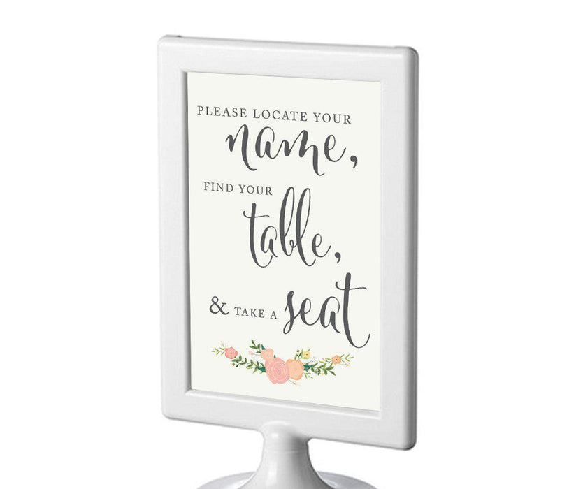 Framed Floral Roses Wedding Party Signs-Set of 1-Andaz Press-Mr. & Mrs.-