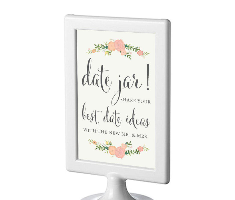 Framed Floral Roses Wedding Party Signs-Set of 1-Andaz Press-Mr. & Mrs.-