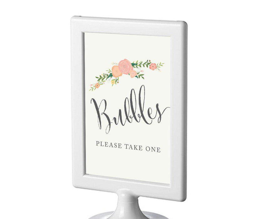 Framed Floral Roses Wedding Party Signs-Set of 1-Andaz Press-Mr. & Mrs.-