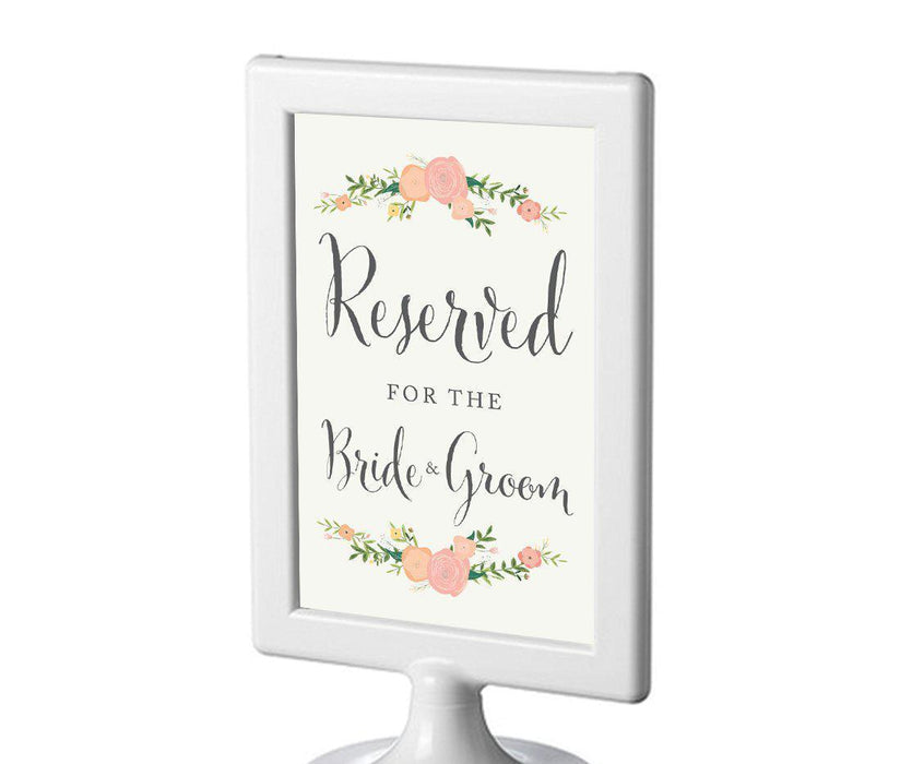 Framed Floral Roses Wedding Party Signs-Set of 1-Andaz Press-Mr. & Mrs.-