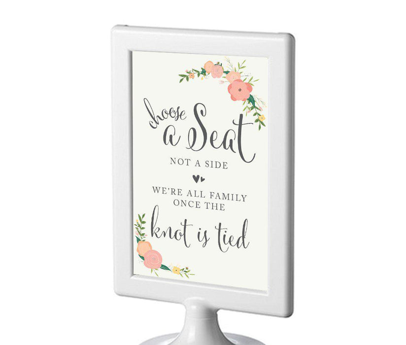 Framed Floral Roses Wedding Party Signs-Set of 1-Andaz Press-Mr. & Mrs.-