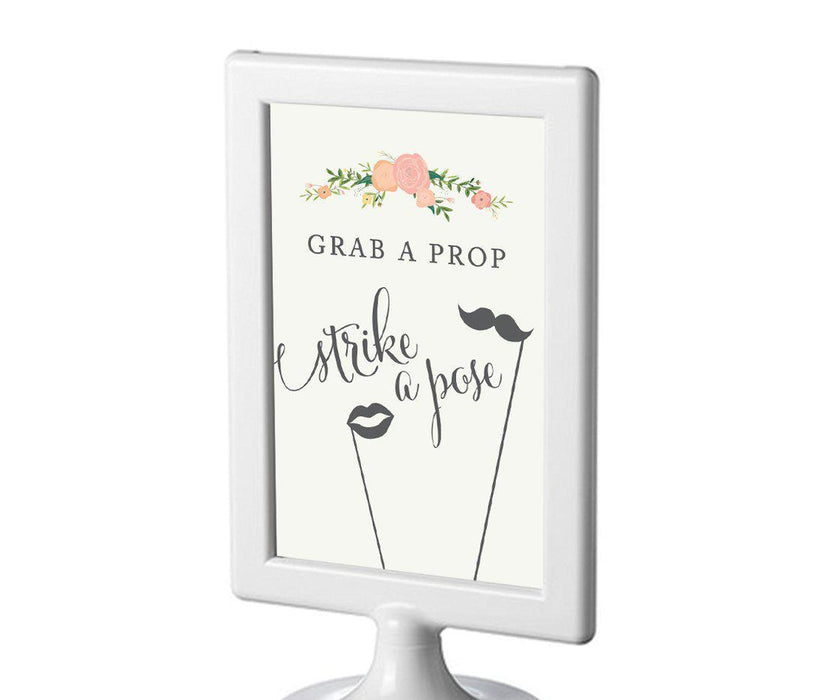 Framed Floral Roses Wedding Party Signs-Set of 1-Andaz Press-Mr. & Mrs.-