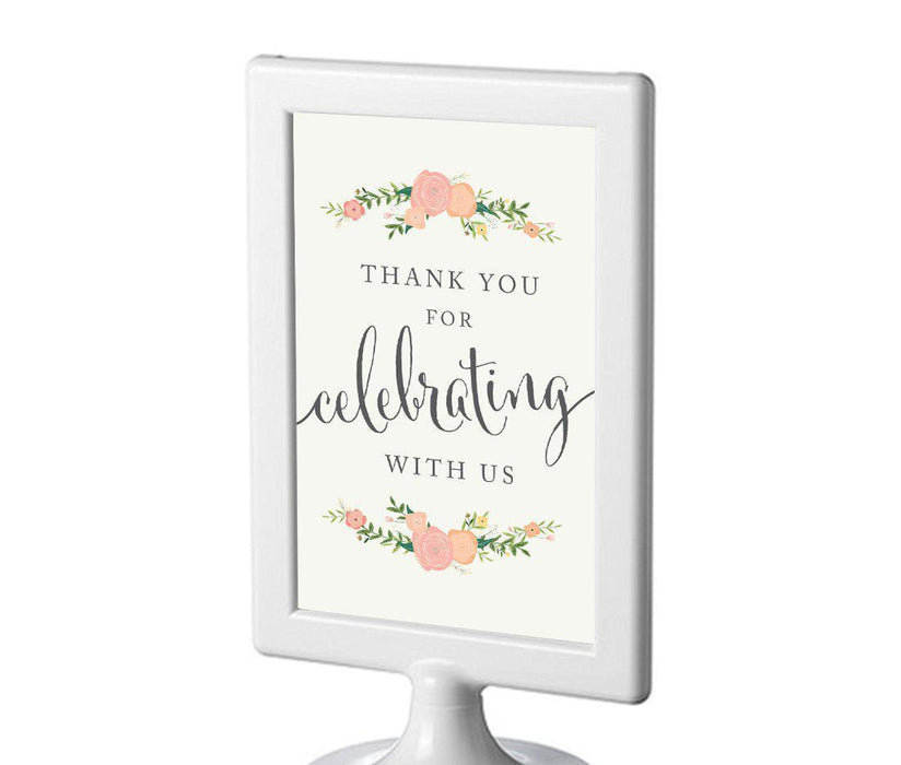 Framed Floral Roses Wedding Party Signs-Set of 1-Andaz Press-Mr. & Mrs.-