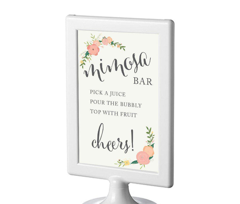 Framed Floral Roses Wedding Party Signs-Set of 1-Andaz Press-Build Your Own Mimosa-