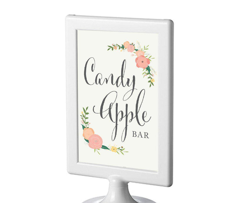 Framed Floral Roses Wedding Party Signs-Set of 1-Andaz Press-Candy Apple Bar-