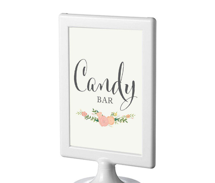 Framed Floral Roses Wedding Party Signs-Set of 1-Andaz Press-Candy Bar-