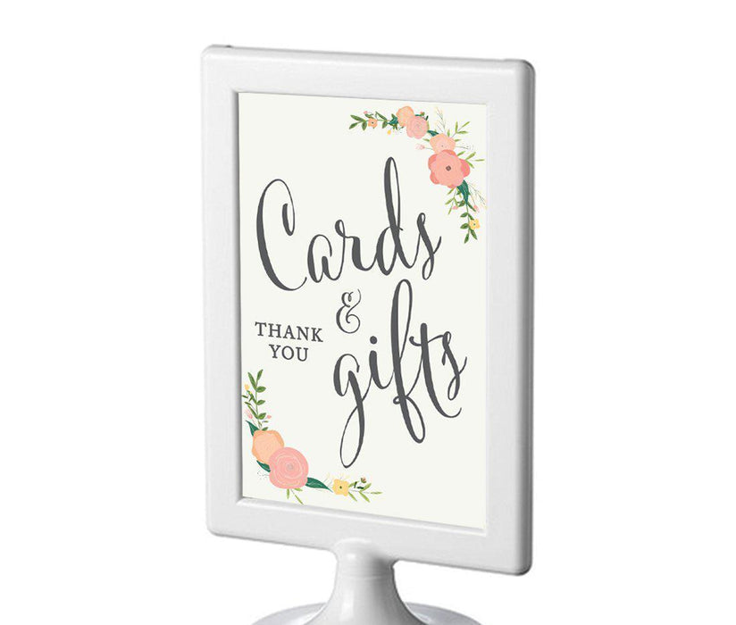 Framed Floral Roses Wedding Party Signs-Set of 1-Andaz Press-Cards & Gifts Thank You-