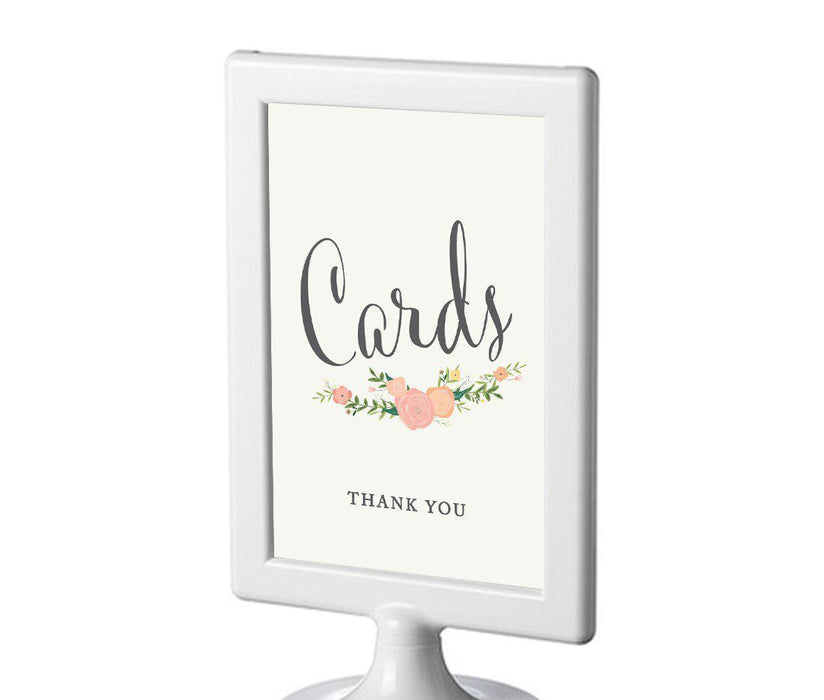 Framed Floral Roses Wedding Party Signs-Set of 1-Andaz Press-Cards Thank You-