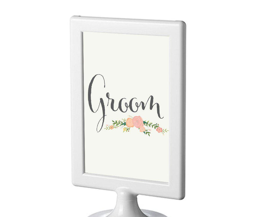 Framed Floral Roses Wedding Party Signs-Set of 1-Andaz Press-Groom-