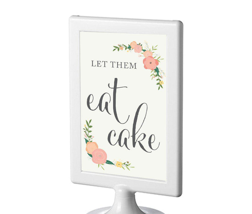 Framed Floral Roses Wedding Party Signs-Set of 1-Andaz Press-Let Them Eat Cake-