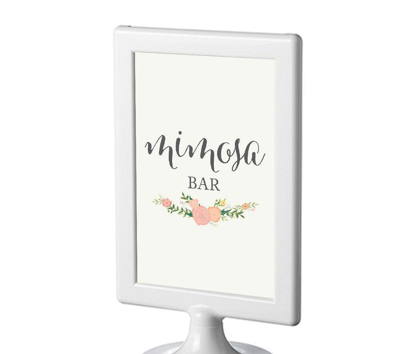 Framed Floral Roses Wedding Party Signs-Set of 1-Andaz Press-Mimosa Bar-