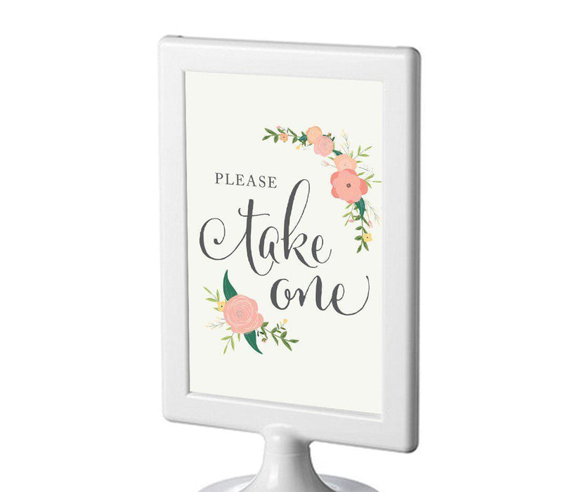 Framed Floral Roses Wedding Party Signs-Set of 1-Andaz Press-Please Take One-