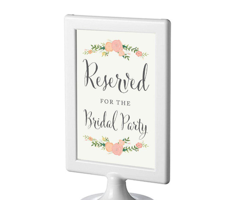 Framed Floral Roses Wedding Party Signs-Set of 1-Andaz Press-Reserved For The Bridal Party-