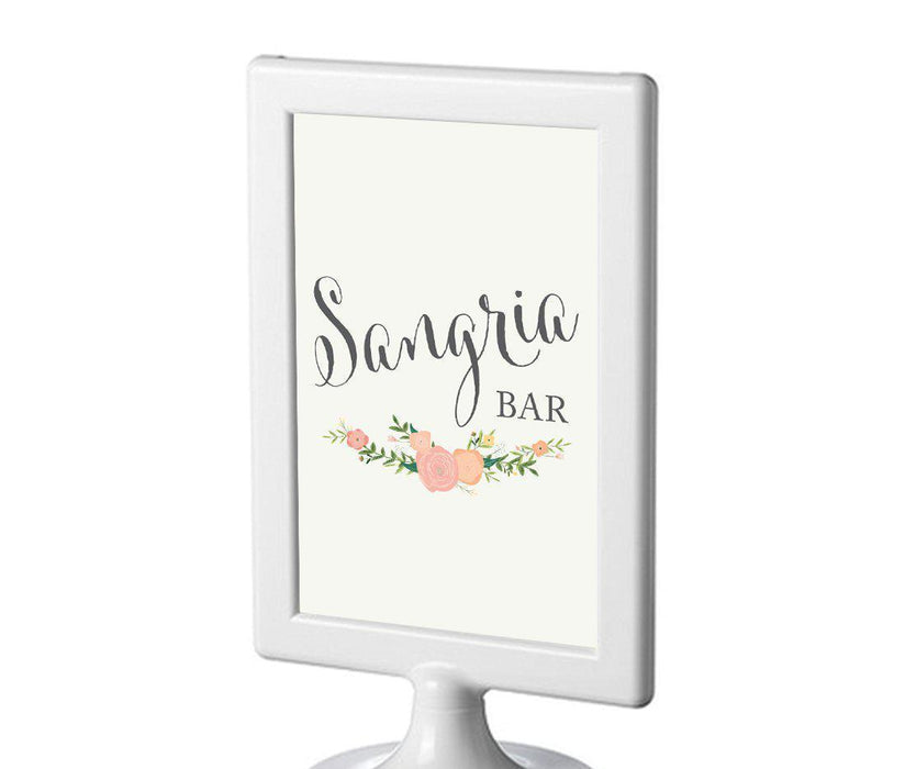 Framed Floral Roses Wedding Party Signs-Set of 1-Andaz Press-Sangria Bar-